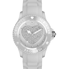 ICE Watch 'Love Stones' Silicone Strap Watch, 43mm White