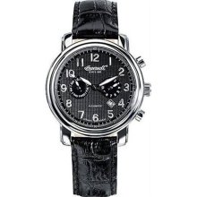 Ingersoll Men's Pullmann IN1821BK Black Calf Skin Automatic Watch with Black Dial