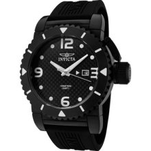 Invicta 1432 Mens Watch Black Sea Hunter Swiss Quartz Carbon Fiber Rubber