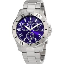 Invicta 1443 Men's Blue Dial Stainless Steel Quartz Watch