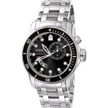 Invicta Men's Black Dial Stainless Steel Pro Diver Swiss Quartz GMT 6089