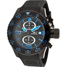 Invicta Men's Corduba Chronograph Black Stainless Steel Case Rubber Strap Black Dial Date Display 11779