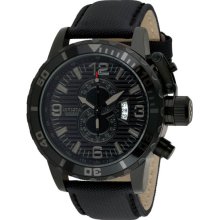 Invicta Men's Corduba Combat Chronograph Stainless Steel Case Black Dial Nylon and Leather Strap 11179