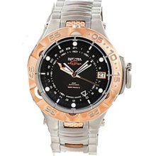 Invicta Men's LIMITED EDITION Subaqua GMT Automatic Stainless Steel Case and Bracelet Black Tone Dial 12876