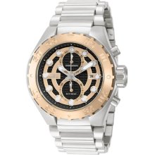 Invicta Men's Pro Diver Chronograph Stainless Steel Case and Bracelet Rose Gold Tone Dial 13091