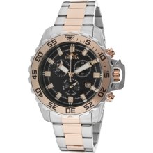 Invicta Men's Pro Diver Swiss Chronograph Black Dial 18k Gold Plated T