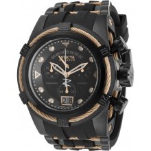 Invicta Men's Reserve Bolt Chronograph Stainless Steel Case Rubber Bracelet Black Dial 12300