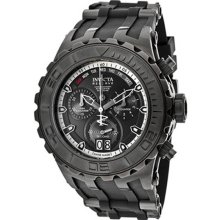 Invicta Men's Reserve Chronograph Stainless Steel Case Rubber Strap Black Tone Dial 12344