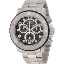 Invicta Men's Sea Hunter Chronograph Stainless Steel Case and Bracelet Black Dial 11160