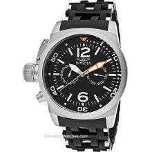 Invicta Mens Sea Spider Black Dial Black Polyurethane & Invicta-10773