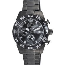 Invicta Men's Specialty Chronograph Stainless Steel Case and Bracelet Black Tone Dial 13677