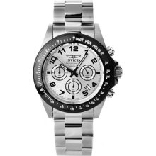 Invicta Men's Stainless Steel Speedway Quartz Chronograph Silver Dial 10702