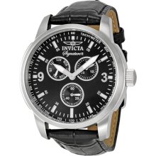 Invicta Signature II Black Leather Mens Watch 7339