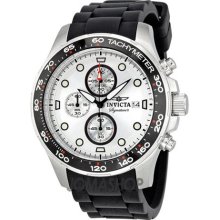 Invicta Signature II Chronograph Silver Dial Black Rubber Strap Mens