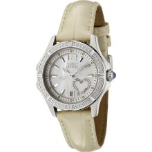 Invicta Women's Wildflower White Crystal Shiny Beige Leather