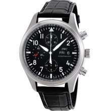 IWC Classic Pilot ChronoAutomatic Steel Black Mens Watch IW371701