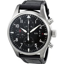 IWC Pilot Black Dial Chronograph Automatic Mens Watch