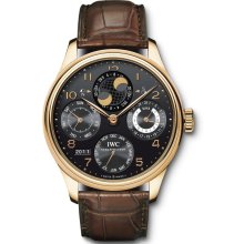 IWC Portuguese Perpetual Calendar Black Dial Mens Watch 5032-02