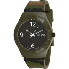 Jack Spade Camo Print Rubber Strap with Black Face Watches : One Size