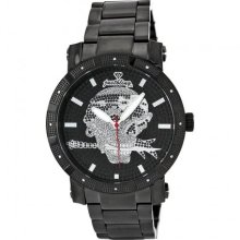 JBW Just Bling Iced Out Men's JB-8100-J Urban Black Ion Skull Diamond Watch