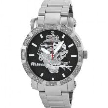 JBW Just Bling Iced Out Men's JB-8100-H Urban Stainless Steel Skull Diamond Watch