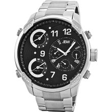 JBW Men's 'G4' Multi Time Zone Lifestyle Diamond Watch (Stainless Steel/Black)