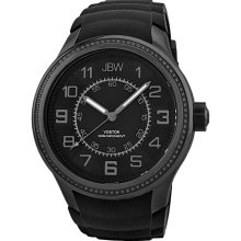 JBW Men's Stainless Steel 'Vostok' Rubber Strap Watch (Black)