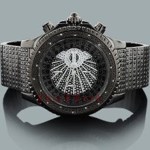 JoJino Mens Watches: Black Steel Diamond Watch 0.18ct