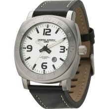 Jorg Gray JG1020-13 Men's Silver Dial 100M WR Leather Strap Watch