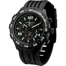 Jorg Gray Men's Chronograph Watch Jg1600 With Black Dial And Rubber Strap