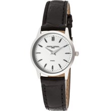 Jorg Gray Watches Women's Silver Dial Black Genuine Leather Black Gen