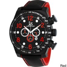 Joshua & Sons Men's Oversized Chronograph Stainless Steel Sport Watch (Red)