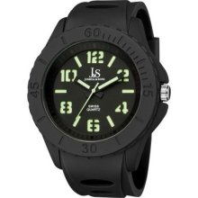 Joshua & Sons Men's Js 37 Bk Silicon Luminous Swiss Quartz Sport Watch Wrist