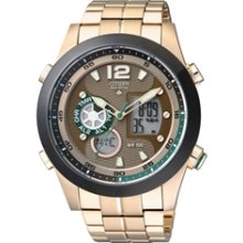 JZ1002-56W - Citizen Promaster Eco-Drive World Time Gold Tone Chronograph 100m Watch