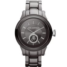 KARL LAGERFELD Chain Detail Bracelet Watch, 40mm Gunmetal