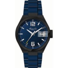 Kenneth Cole KC3918 Blue Stainless Steel Sports Magnified Date