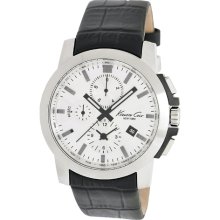 Kenneth Cole Men's Dress Sport KC1845 Black Leather Quartz Watch ...