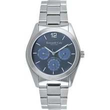 Kenneth Cole Mens Kc3272 Blue Face 3 Eye Steel Watch