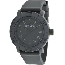 Kenneth Cole Mens Reaction Analog Stainless Watch - Gray Rubber Strap - Gray Dial - RK1268