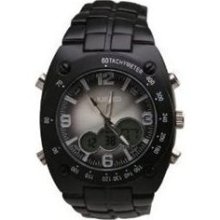 Kenneth Cole Mens Unlisted Ana-Digi Stainless Watch - Black Bracelet - Black Dial - UL5007