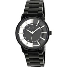 Kenneth Cole York Kc3994 Black Ip Stainless St. Transparent Watch