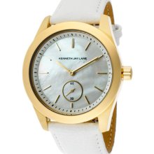 Kenneth Jay Lane Watch 2306s-02c Women's White Mop Dial Goldtone Ip Ss Case