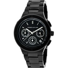 Kenneth Jay Lane Watches Women's Chronograph Black Sunray Dial Black I