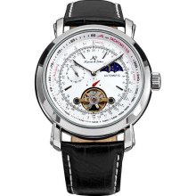 Ks Luxury White Tourbillon Day Night Automatic Mechanical Leather Mens Watch Gbh