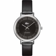 Lacoste Nice Black Leather Ladies Watch