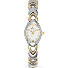 Ladies Bracelet Bulova Dress Watch Stainless & Gold Tone 98V02