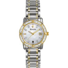 Ladies Bulova HighBridge Watch with Diamonds 1/5 Carat (ctw) in Two Tone Stainless Steel (98R107)