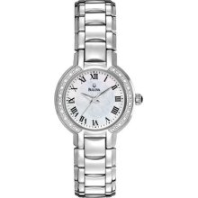 Ladies Bulova Watch in Stainless Steel with Mother of Pearl Dial (96R159)