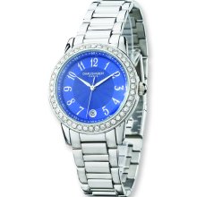 Ladies Charles Hubert Stainless Steel Band Blue Dial Watch