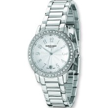 Ladies Charles Hubert Stainless Steel Band Silver White Dial Watch